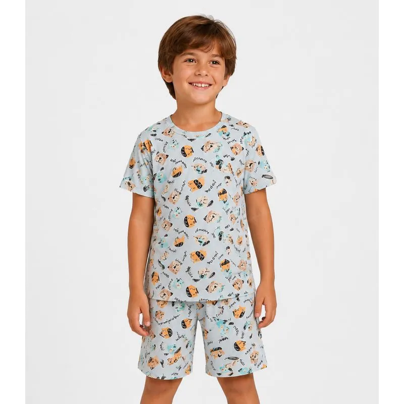 Pijama Infantil Masculino Em Cotton Select Azul 10