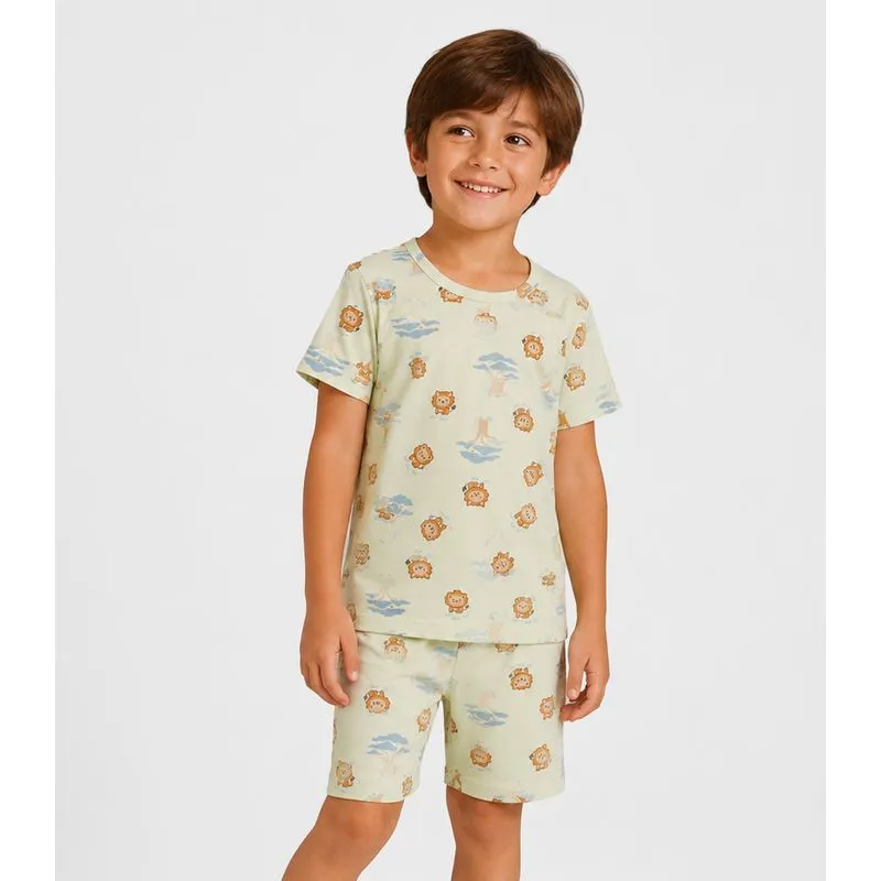 Pijama Infantil Masculino Em Cotton Select Verde 10