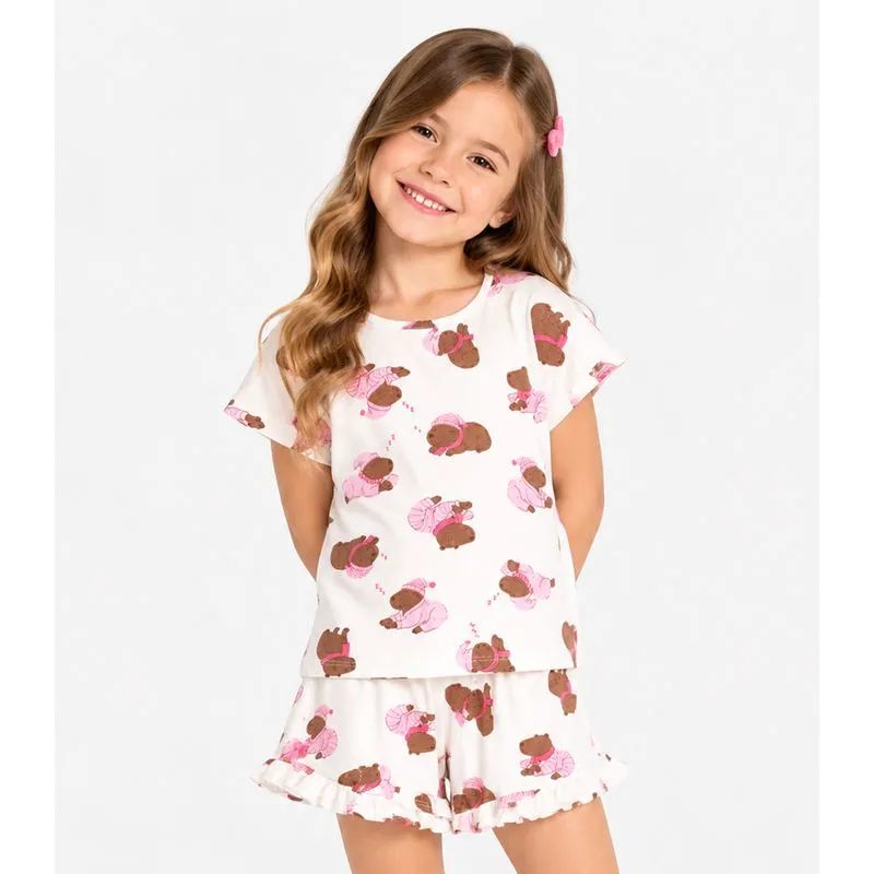 Pijama Infantil Feminino Estampado Select Branco 10