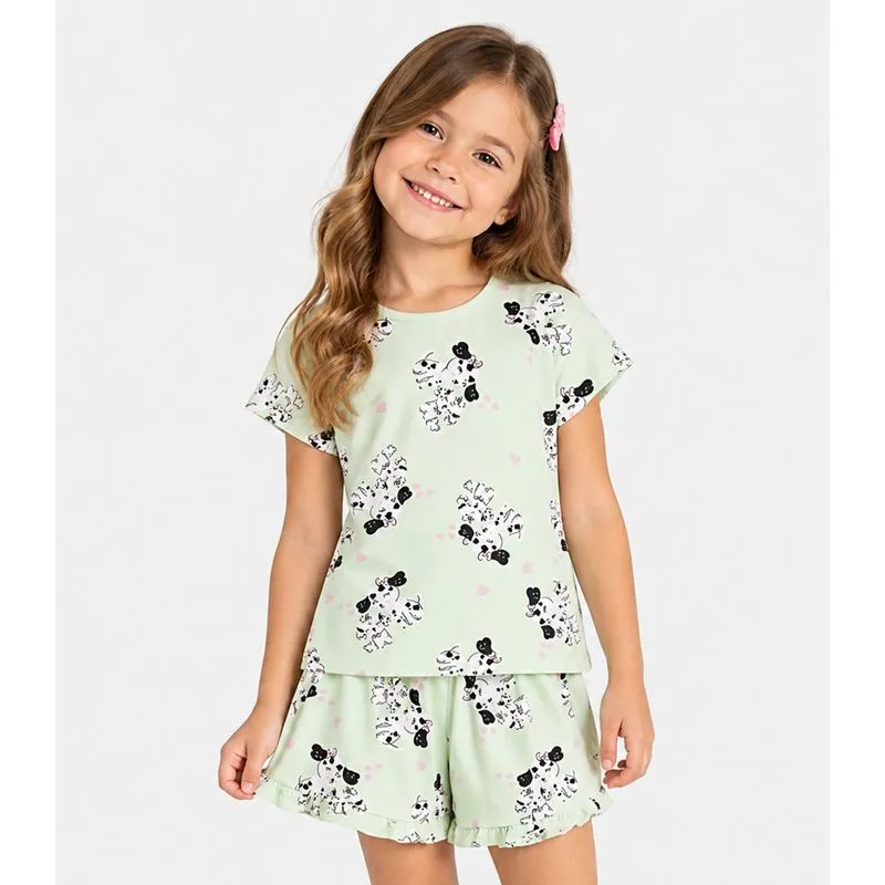 Pijama Infantil Feminino Estampado Select Verde 4