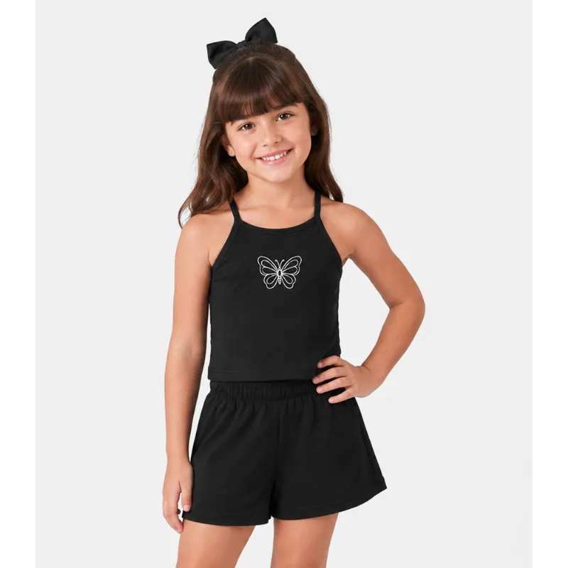 Conjunto Feminino Regata Com Short Infantil Select Preto 10