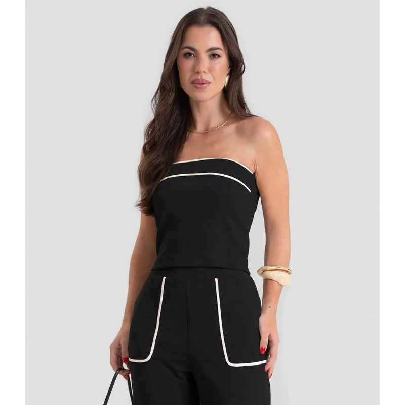 Blusa Tomara Que Caia Feminina Dianna Preto GG
