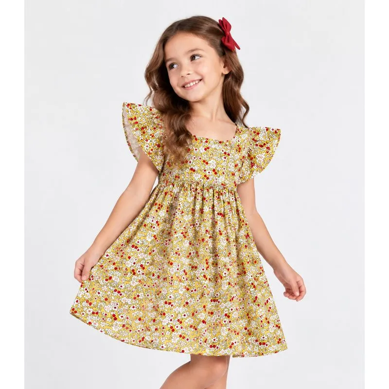 Vestido Verão Infantil Feminino Select Amarelo 4