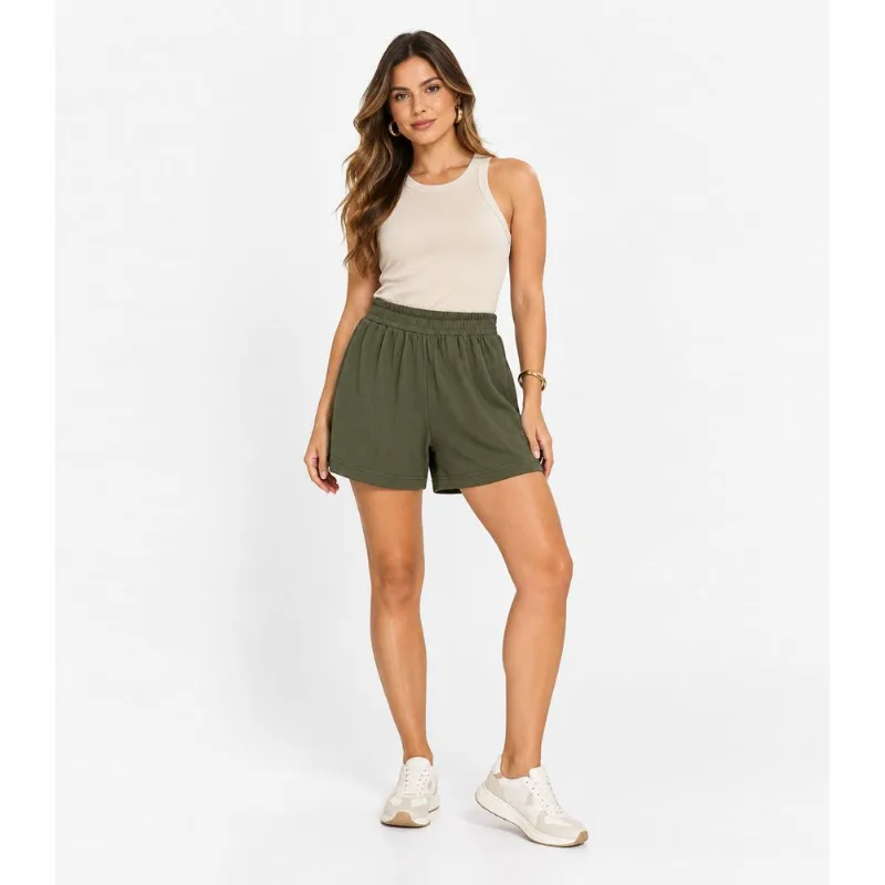Shorts Feminino Moletinho Gorgurinho Infinita Cor Verde G