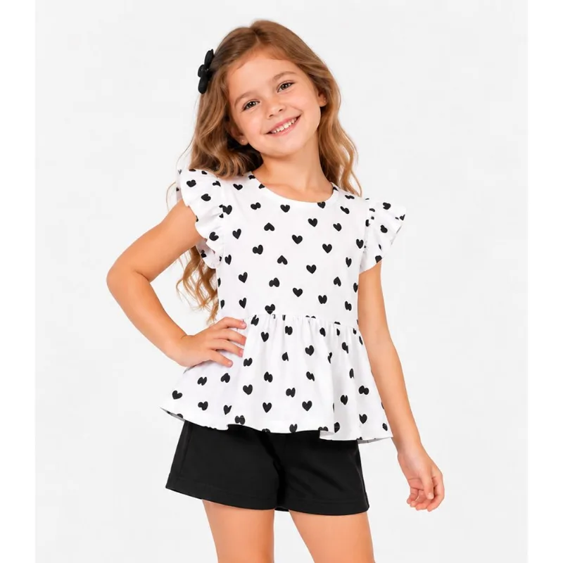 Conjunto Blusa Com Shorts Infantil Select Bege 10