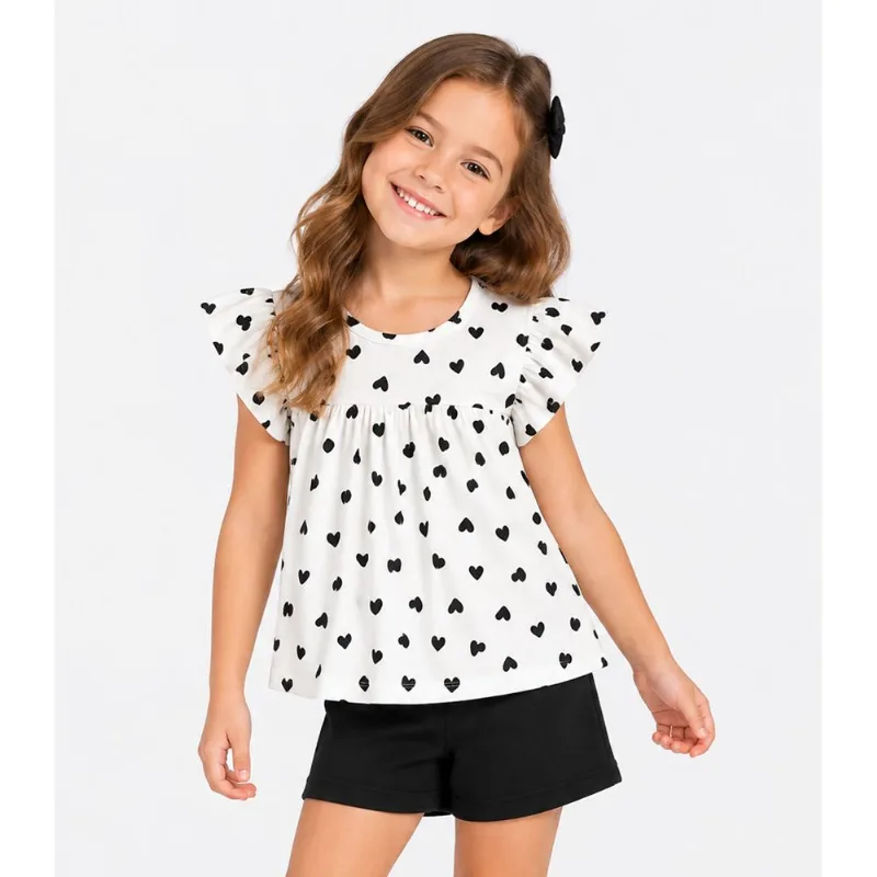Conjunto Blusa Com Shorts Infantil Select Bege 8