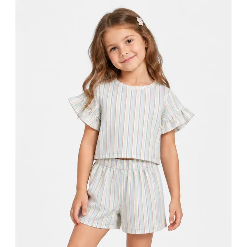 Conjunto Infantil Feminino Estampado Select Bege 6
