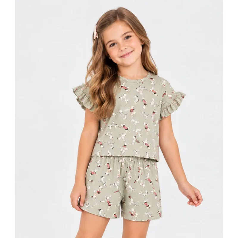 Conjunto Infantil Feminino Estampado Select Verde 10
