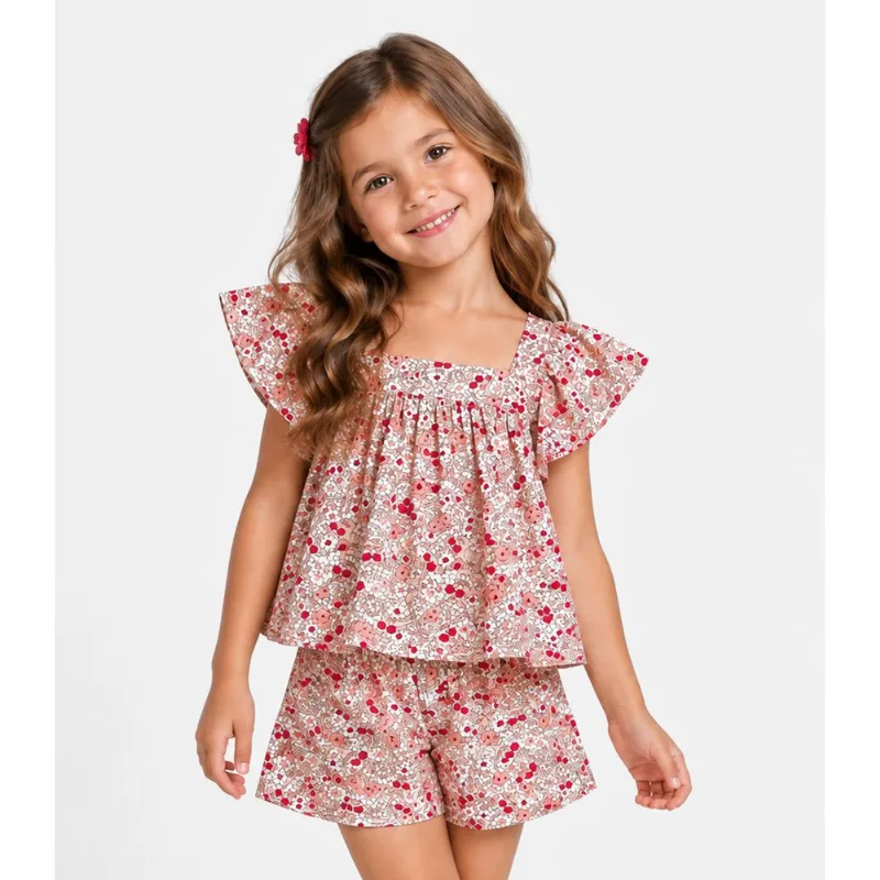 Conjunto Blusa Com Shorts Infantil Select Rosa 8