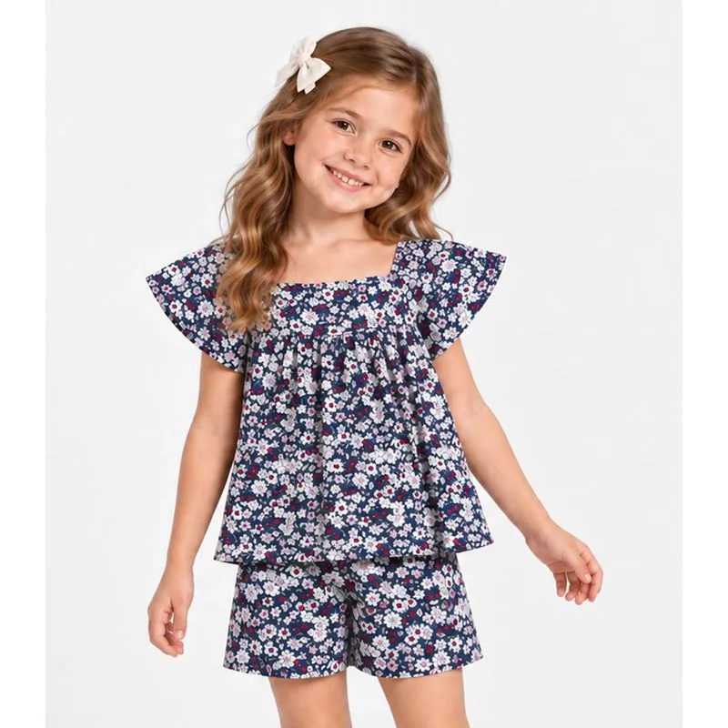 Conjunto Blusa Com Shorts Infantil Select Azul 4