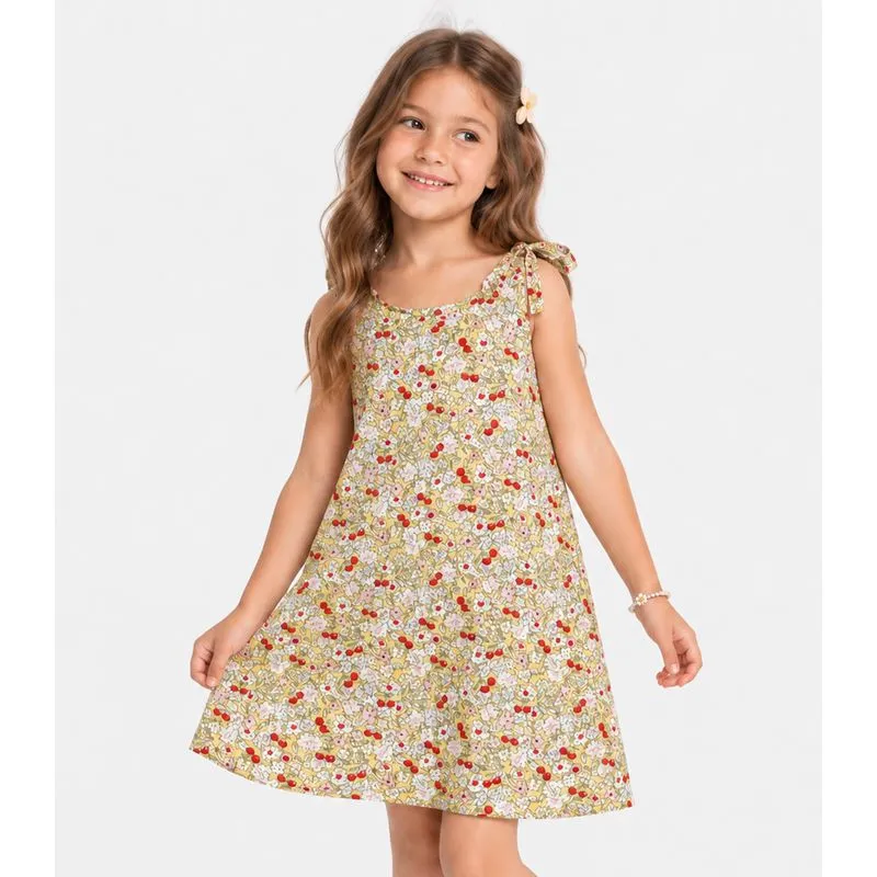 Vestido Verão Infantil Feminino Select Amarelo 4