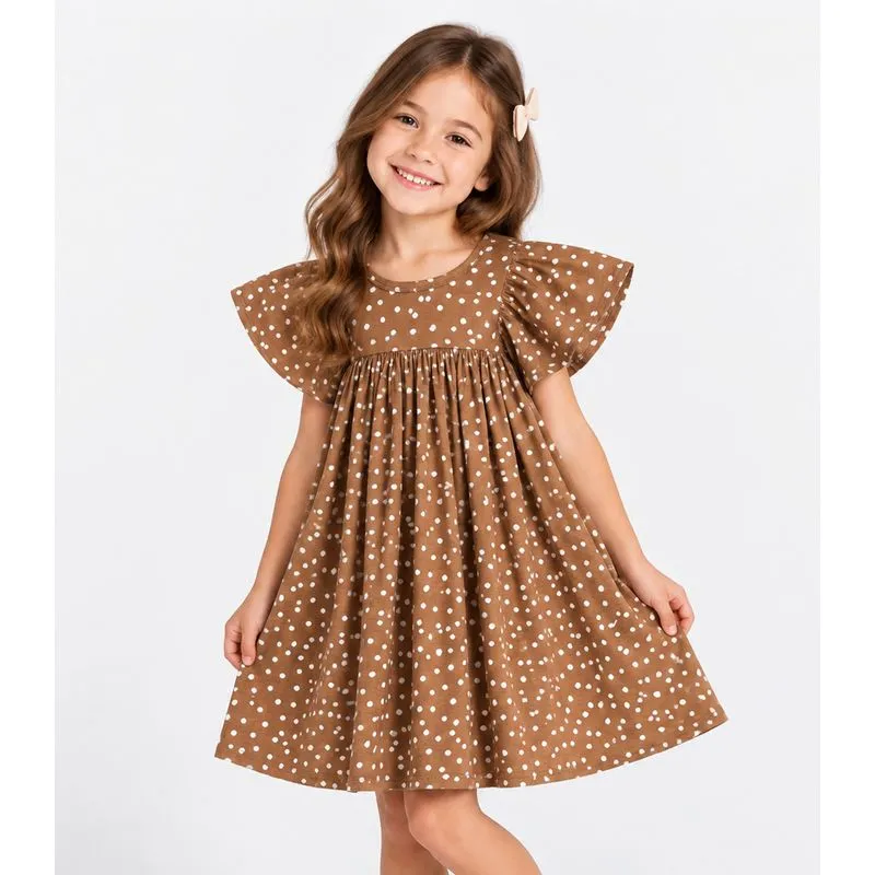 Vestido Verão Infantil Feminino Select Marrom 10