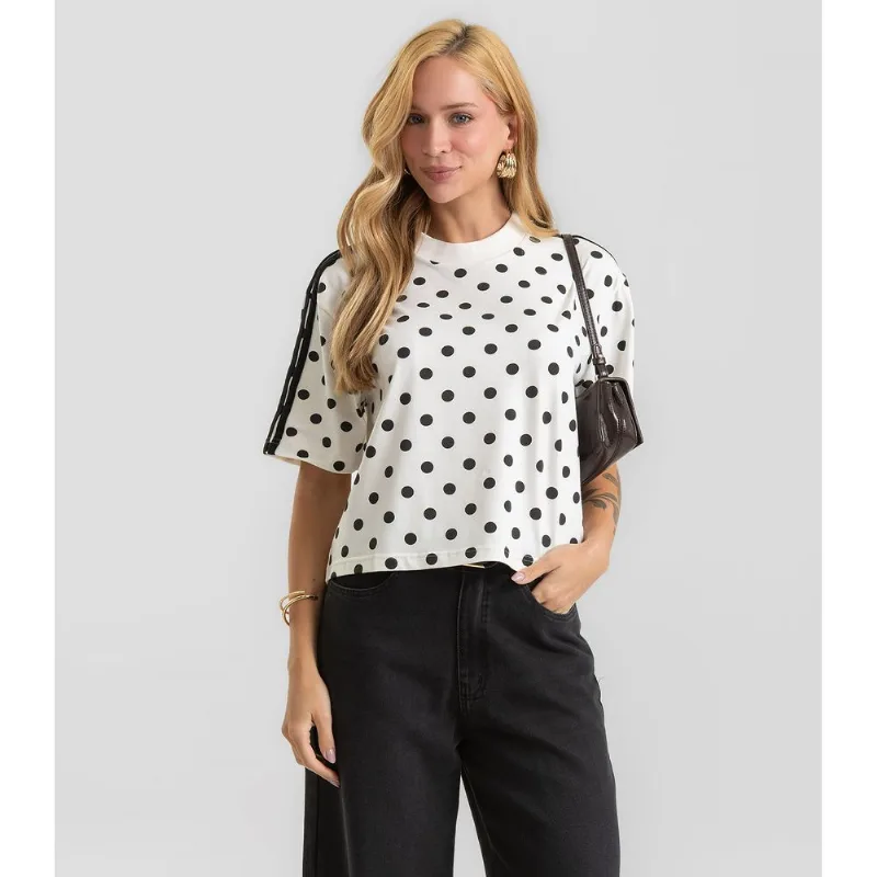 Blusa Feminina com Estampa em Poá Dianna Bege M