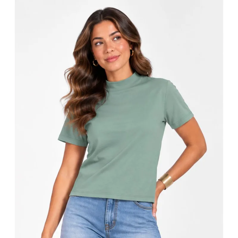 Blusa Feminina Gola Chaminé Infinita Cor Verde P