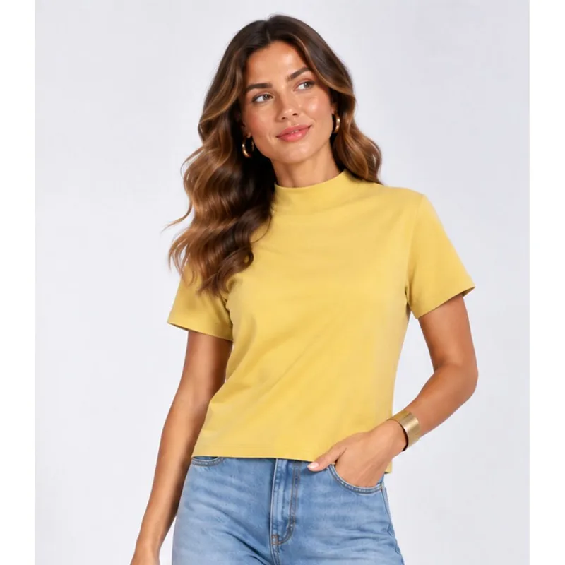 Blusa Feminina Gola Chaminé Infinita Cor Amarelo G