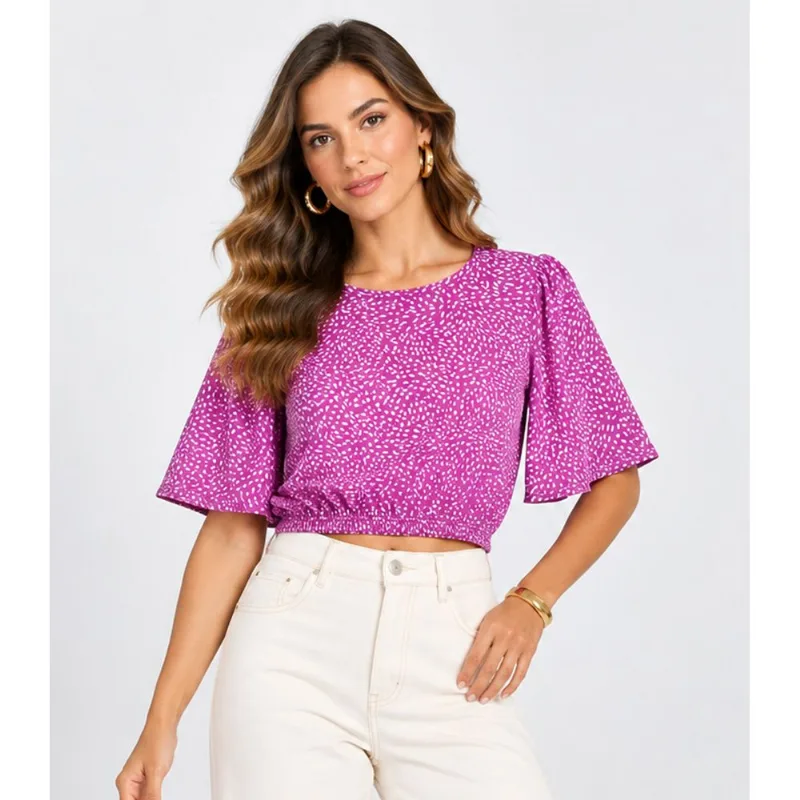 Blusa Feminina Estampada Infinita Cor Roxo M