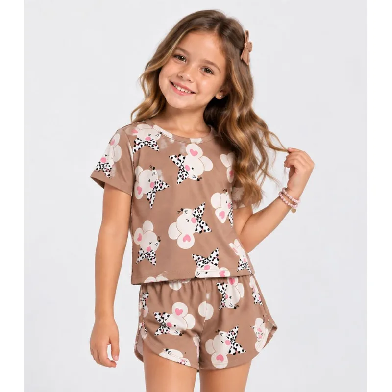CONJUNTO BLUSA COM SHORTS Marrom 8