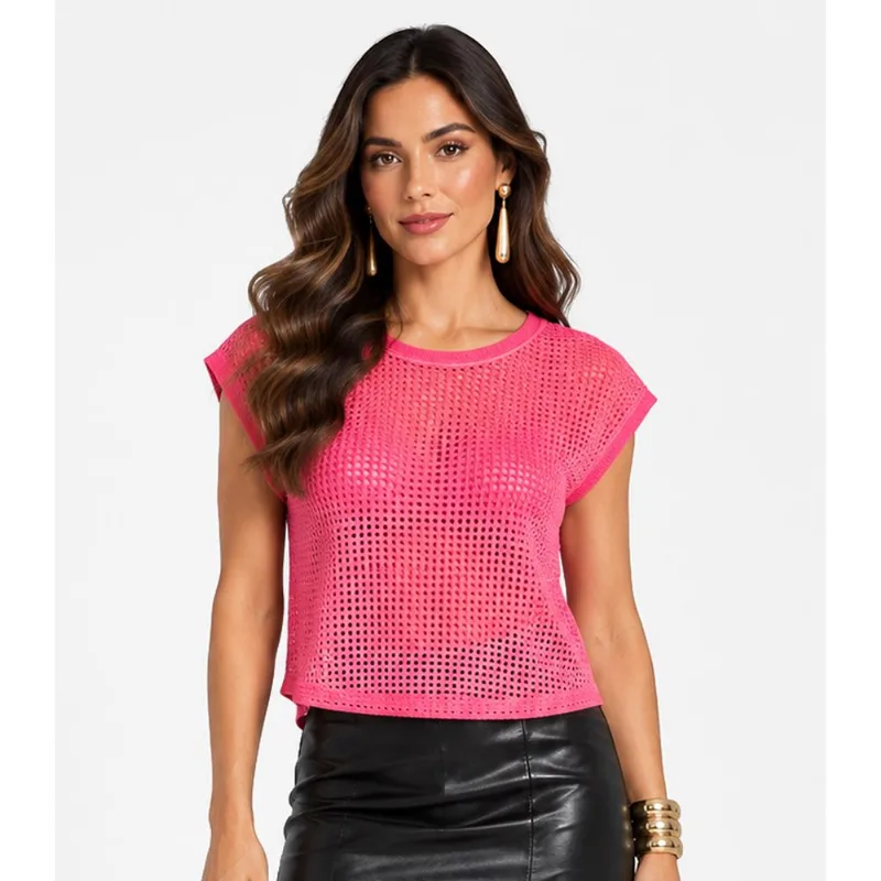 Blusa Verão Feminina Infinita Cor Rosa GG