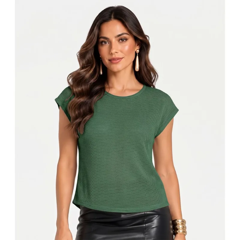 Blusa Verão Feminina Infinita Cor Verde G
