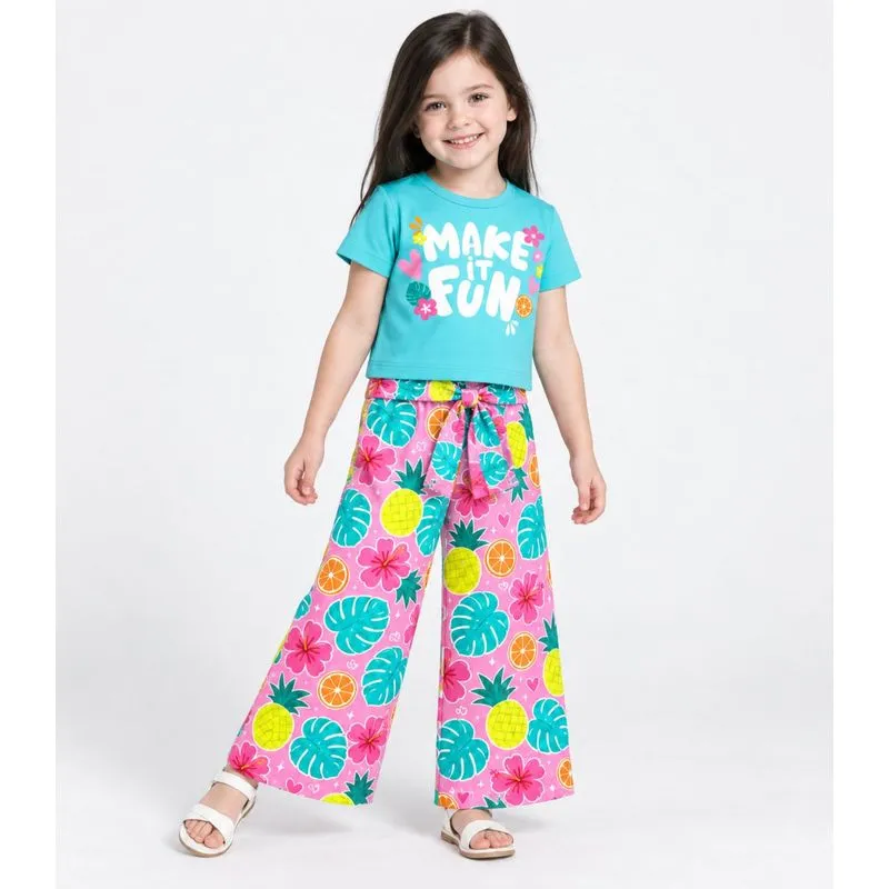 Conjunto Verão Menina Pantacurt Suplex Kappes Verde 4
