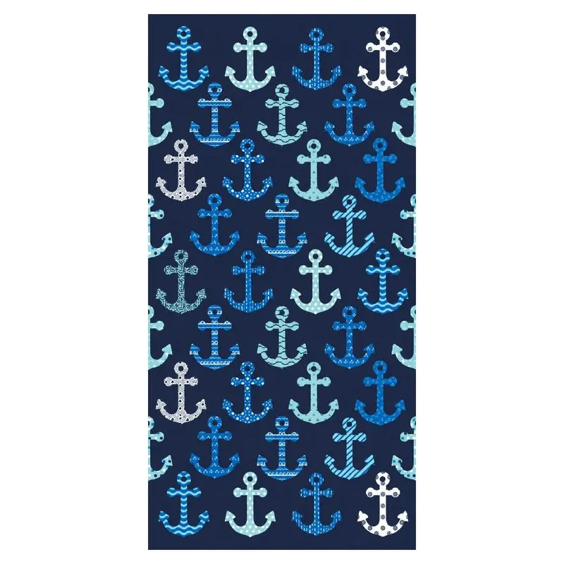 Toalha de Praia Estampada Toque Aveludado Rozac Azul UN