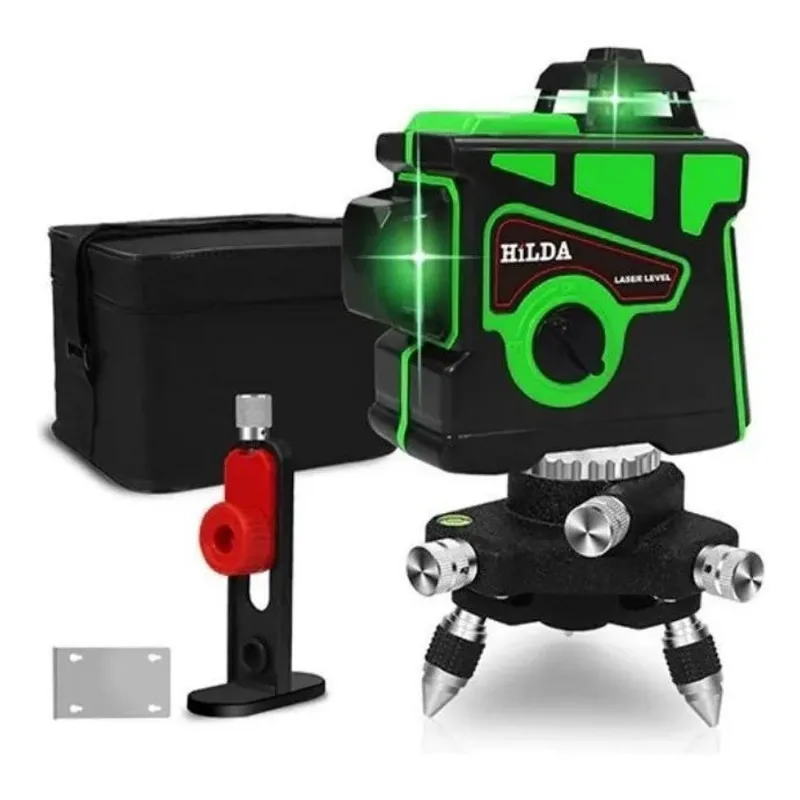 5x Nível A Laser 12 Linhas Verde 3d Recarregável Nivelador H
