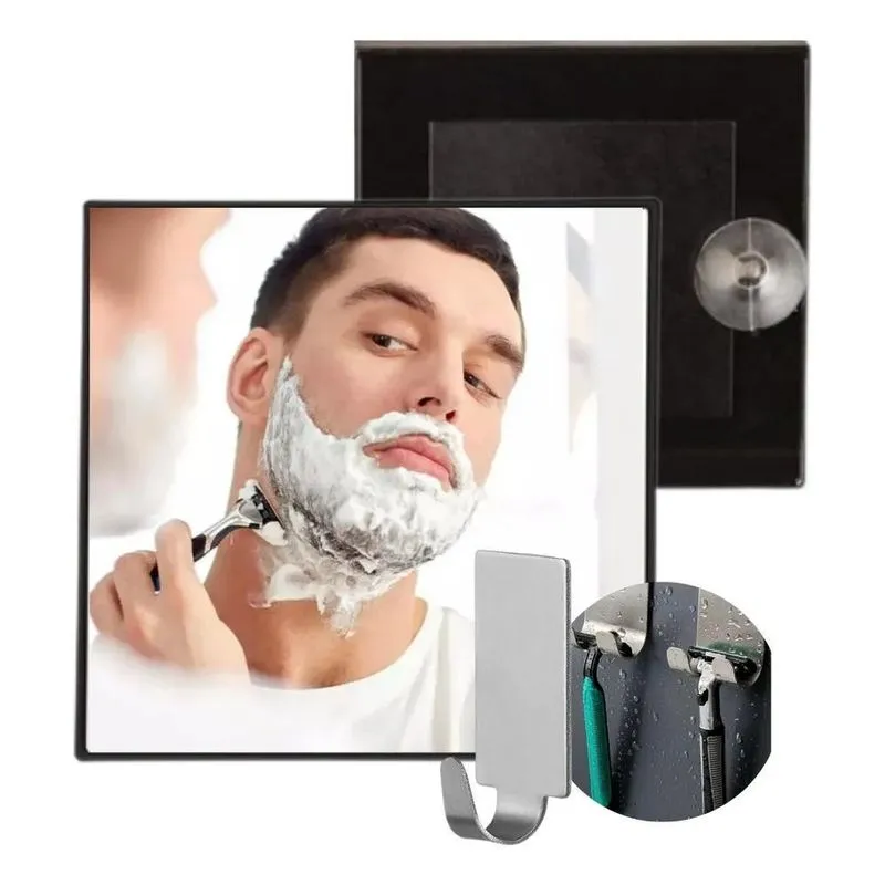 2x Espelho Para Fazer Barba Chuveiro Com Ventosas Box Banhei