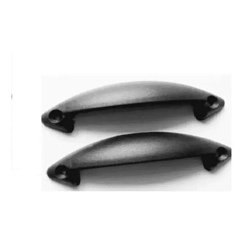 3x Puxador Izare Plástico Pu Preto 13x5 Cm Para Cama