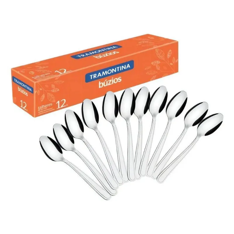2x Kit 12 Colheres Café Tramontina Aço Inox