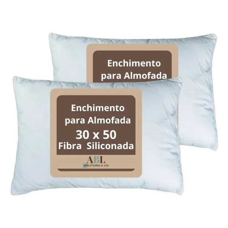 2x Kit 2 Enchimento Para Almofadas Fibra Siliconada 30x50 Cm