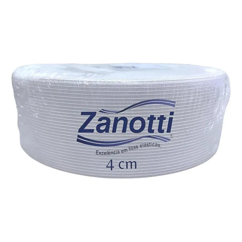 Elástico Jaraguá 40 Mm Zanotti Reforçado Branco 25 Metros De