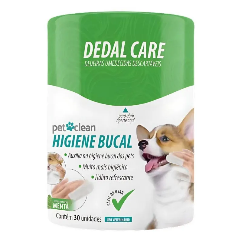 Dedal Care Higiene Limpeza Pet Cães/gatos 30un Bucal Dente B