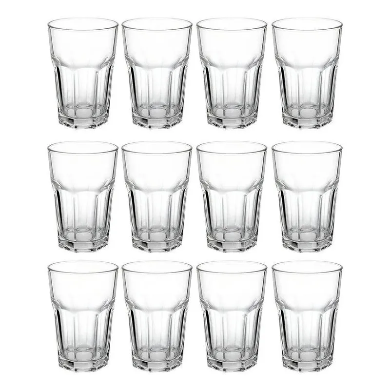 10x Copo De Vidro 350ml Vitaminas Sucos Ou Smoothies 12 Uni