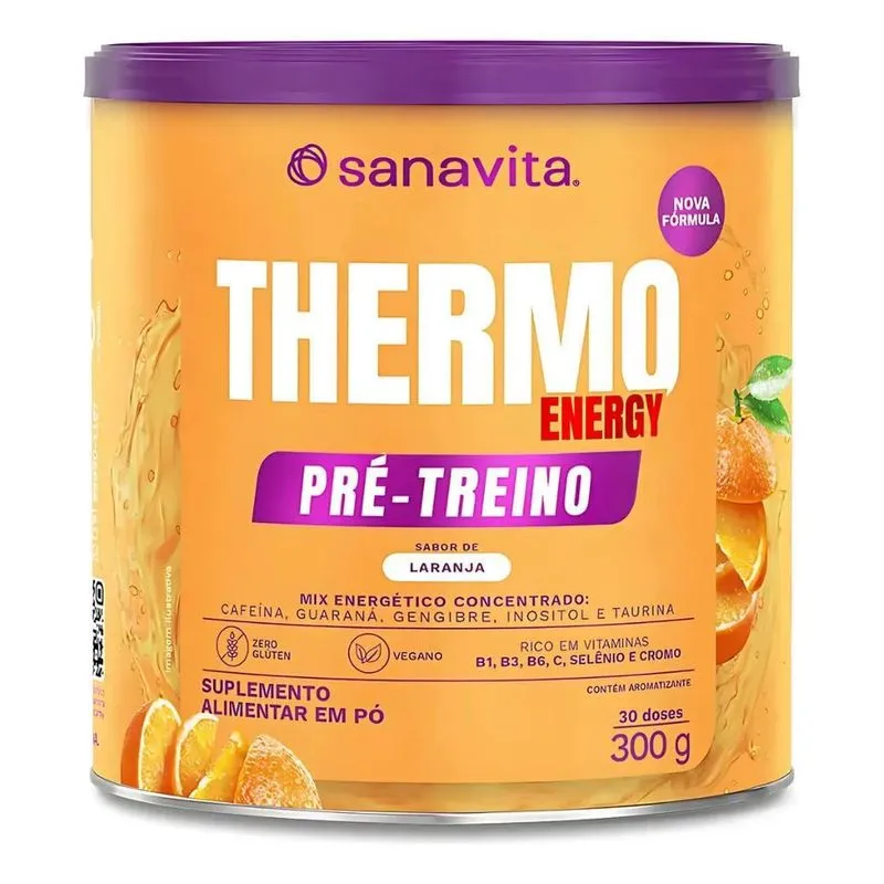 2x Suplemento Sanavita Thermo Energy Sabor Laranja Em Lata 3