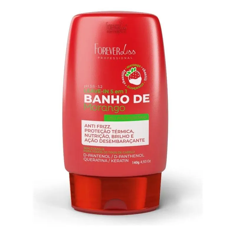 2x Forever Liss Leave In Banho De Verniz Morango 140g