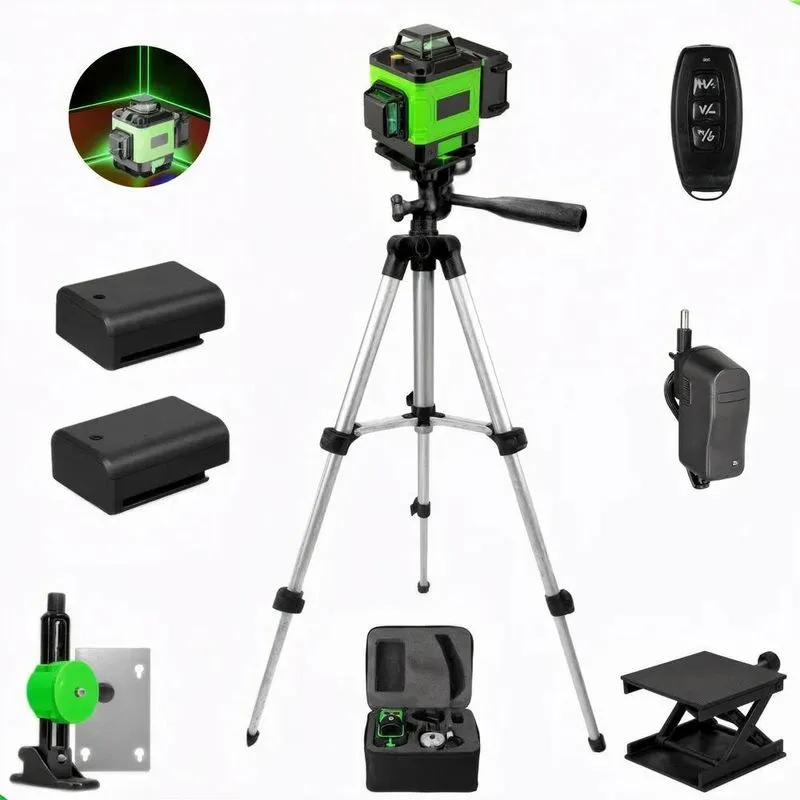 2x Nível Laser 12 Linhas Verde 40m Recarregável Com Controle