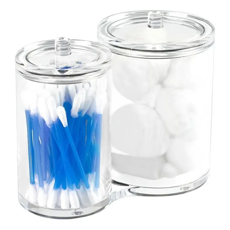 Organizador Duplo Para Algodão E Cotonete Cor Transparente