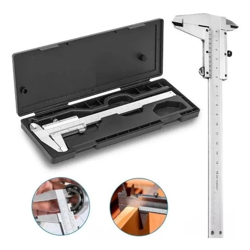 10x Paquimetro Analogico 150mm Aco Inox Manual Universal