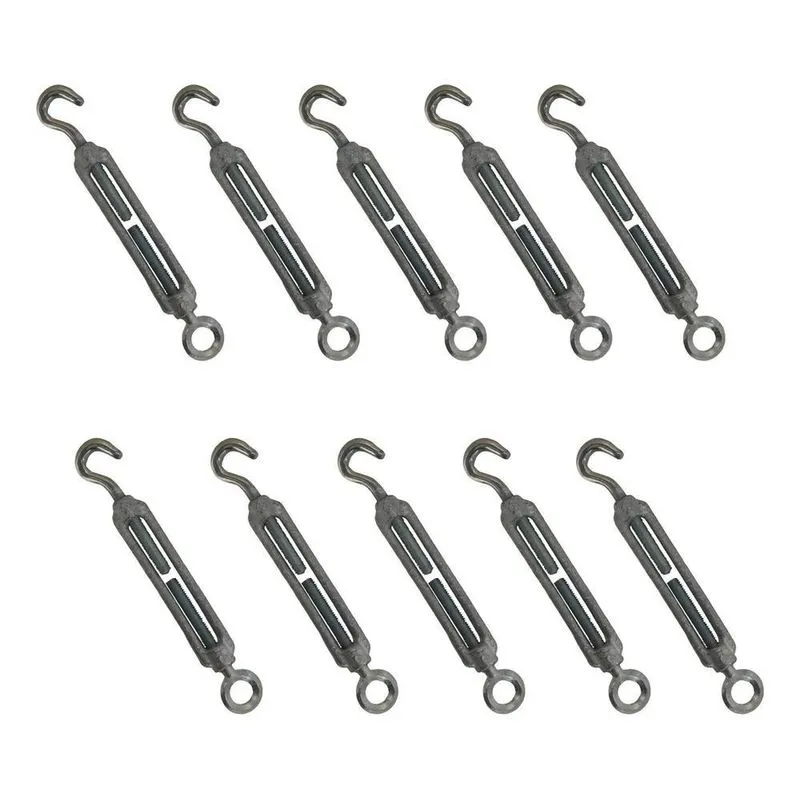 Kit 10 Unidades Esticador Para Cabo De Aço Gancho Olhal 5/16
