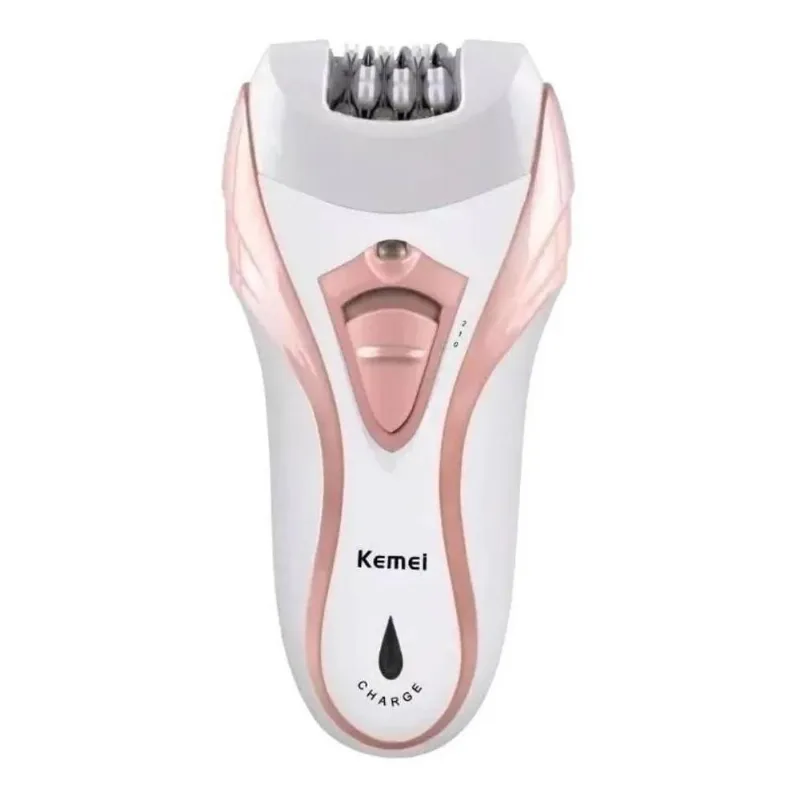 Barbeador Sem Fio Kemei Branco Y Rosa