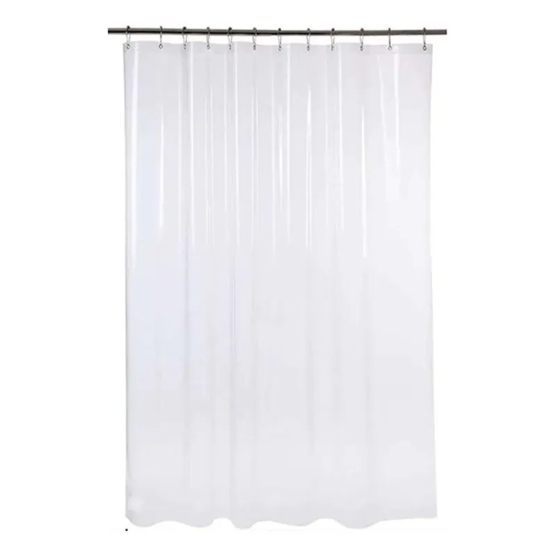 2x 1 Cortina Box Banheiro Pvc Transparente Antimofo Ilhós 1,