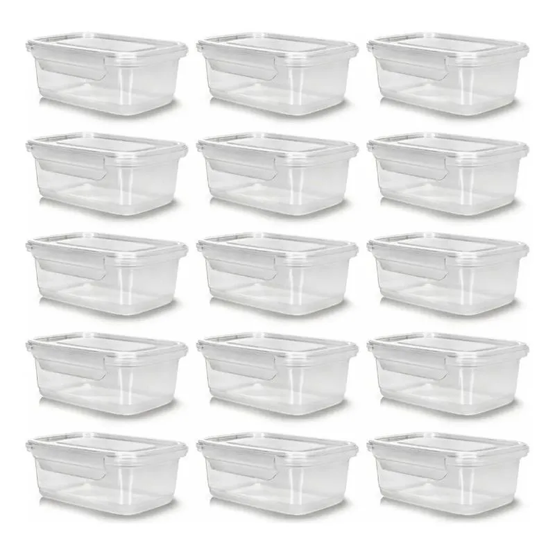 10x Kit 10 Potes 750ml Herméticos Travas Marmita Reutilizáv