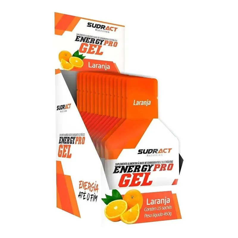 Energy Pro Gel - 10 Sachês De 30g Laranja Sudract Nutrition
