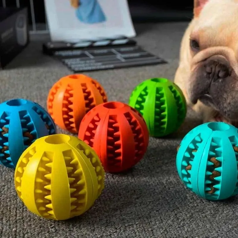 Bola Pra Cachorro Porta Petisco Brinquedo Pet Kit 3 Bolinhas