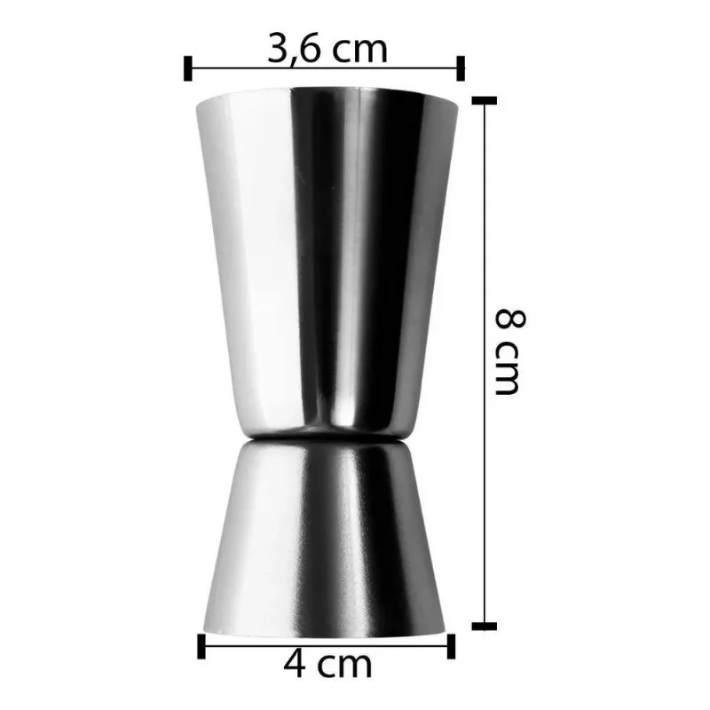2x Dosador Duplo De Bebidas Medidor Coquetel Inox Bartender
