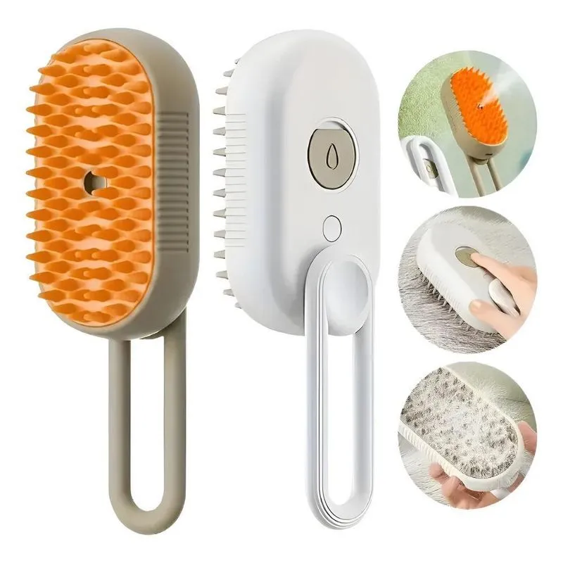 Escova A Vapor Autolimpante 3 Em 1 Para Gatos E Cães Luxo Be