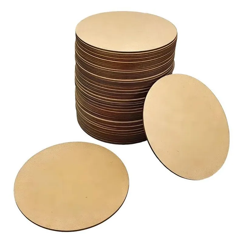 Kit Sousplat Com 40 Bolachas 35x35 Cru Circulo Base Mdf