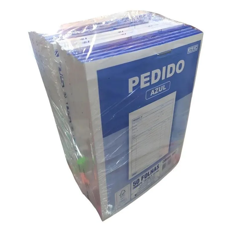 20 Blocos Pedido Multivias Pequeno 1 Via 50 Folhas 10,4x14,3