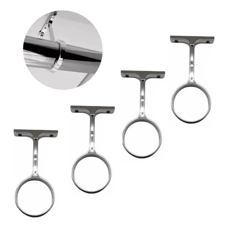 Kit 4 Suportes Central P Tubo Cabideiro Redondo Guarda Roupa