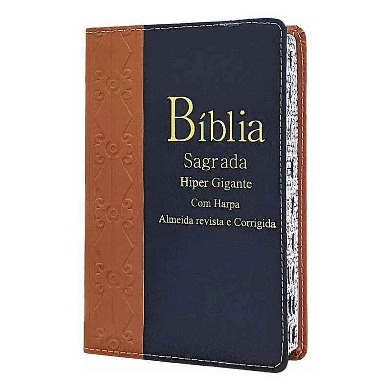 Bíblia Letra Hipergigante Com Harpa Corinhos Índice Marrom/p